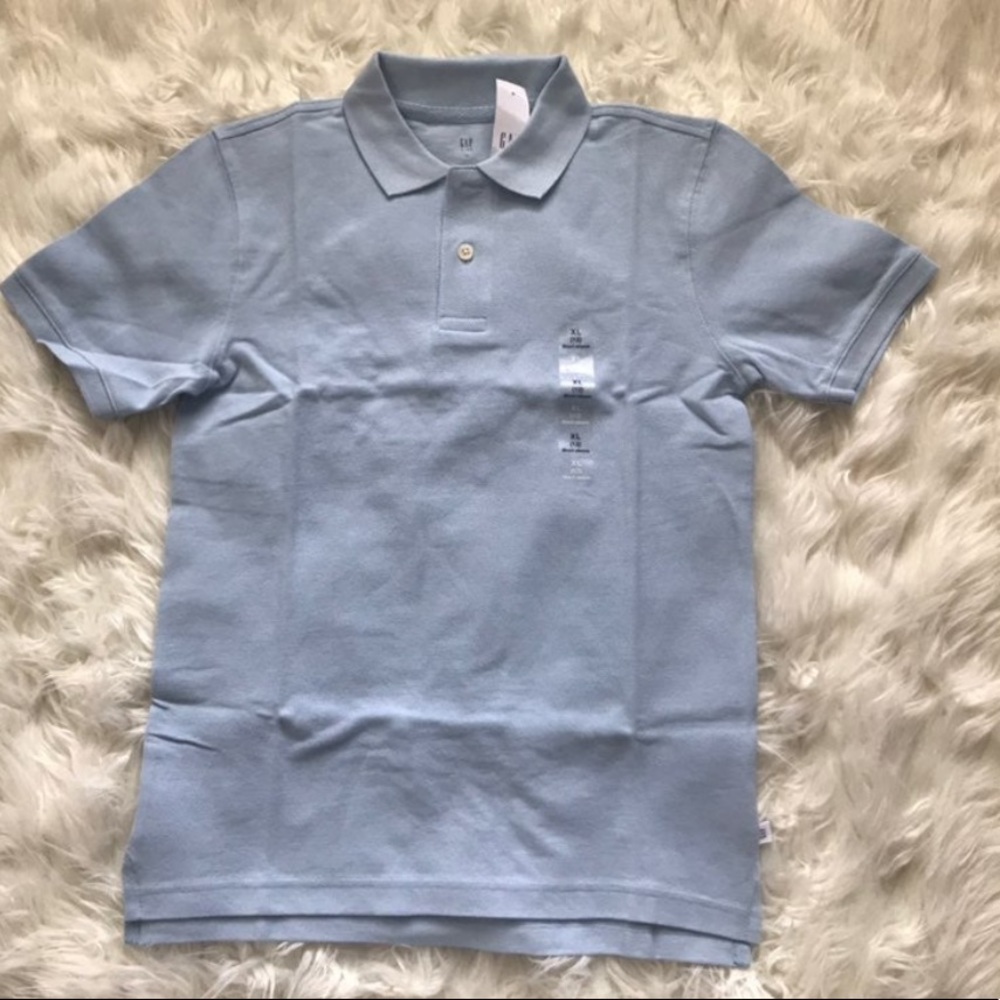 Gap Kids Boys Sz XL Polo Shirt Blue NWT